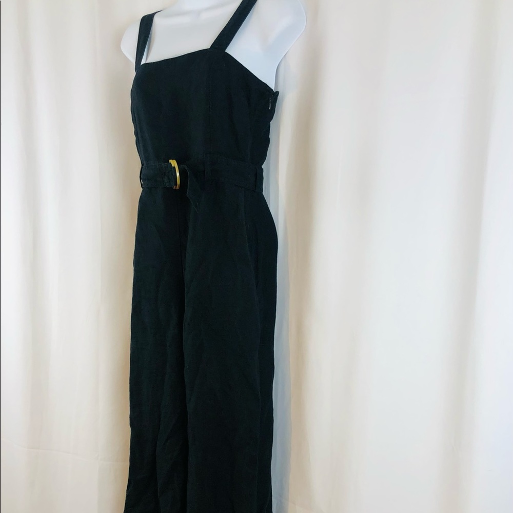 Los Angeles Atelier & Other Stories Linen wide-strap jump suit pockets 4 - Picture 4 of 16
